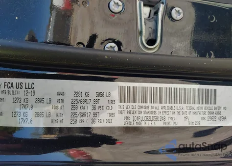 2020 Jeep Cherokee Latitude Fwd z USA, uszkodzony, nr VIN 1C4PJLCB2LD581248